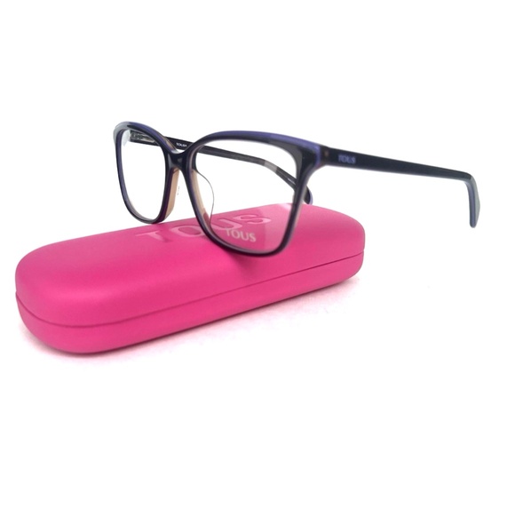 TOUS Eyeglasses VTOA35 Color 0D90 Dark Brown with Purple Accents Size 54 16 135 - Picture 2 of 12